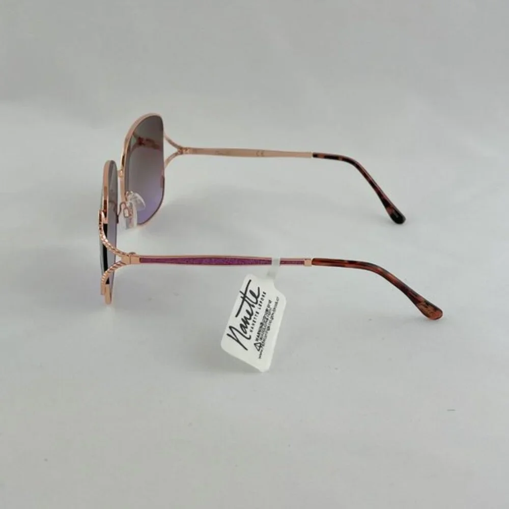 Nanette Sunglasses Rose Gold Purple Tortoise